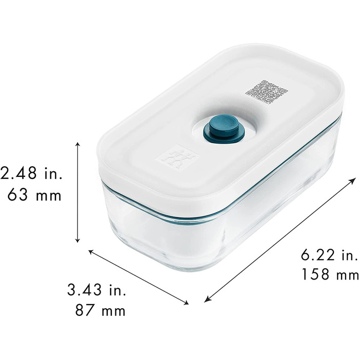 Вакуумний контейнер ZWILLING Fresh & Save, розмір S, з вакуумною кришкою, колір Blau-La Mer