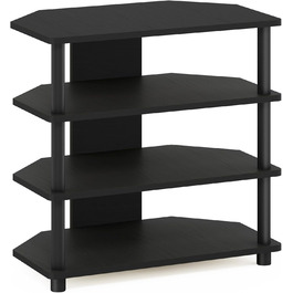 ТВ-тумба Furinno з 4 полицями, чорна, дерево, 37×60×59 см