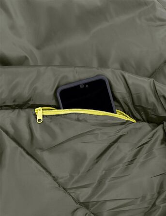 Трисезонний спальний мішок VAUDE Sioux 800 II (синій), синтетичний кокон для кемпінгу, діапазон температур 2°C – 8°C, 220x80 см