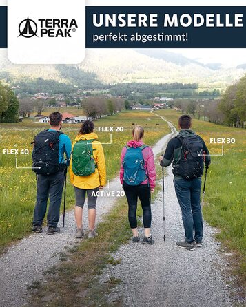 Туристичний рюкзак Terra Peak Flex 30L з вентиляцією спини, регочохлом і тримачем для питної системи – середній трекінговий рюкзак із 3D Air Mesh для походів, з поясним ременем