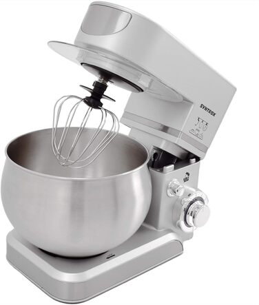 Кухонна машина Syntrox Germany KM-5.0L Basic Silver, 5 л, срібляста, міксер з нержавіючої сталі