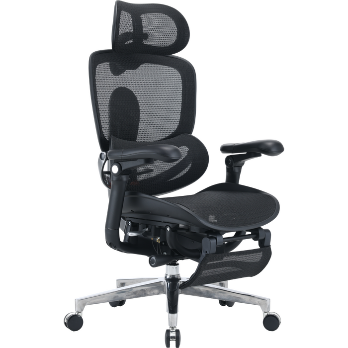 Крісло офісне Sihoo C500 V2 Black з підставкою для ніг