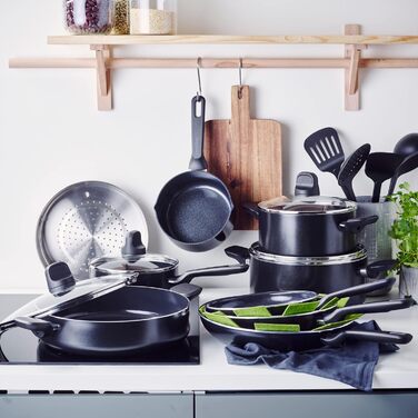 Сковорода GreenPan Memphis 28 см, 4,2 л, керамічне антипригарне покриття, без PFAS, для індукції, для духовки, чорна