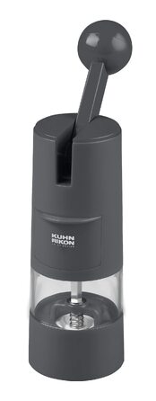 Набір млинків для солі та перцю KUHN RIKON Ratchet Grinder, ручний млинок для спецій з регульованим керамічним механізмом, сірий