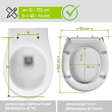 Універсальний туалетний сидіння Aqua Bagno з мікроліфтом, знімний WC-сидіння O-подібної форми, білий, накладна кришка