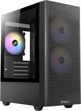 Корпус для ПК ANTEC NX500M ARGB з сітчастою передньою панеллю, 3 ARGB вентиляторами 120 мм, скляною бічною стінкою, підтримкою до 6 вентиляторів і радіатора 360 мм, Type-C 3.2 Gen2