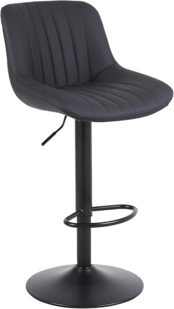 Барний стілець Youhauchair, обертовий, з підлокітником, регульована висота, PU-шкіра, сучасний кухонний стілець, чорний