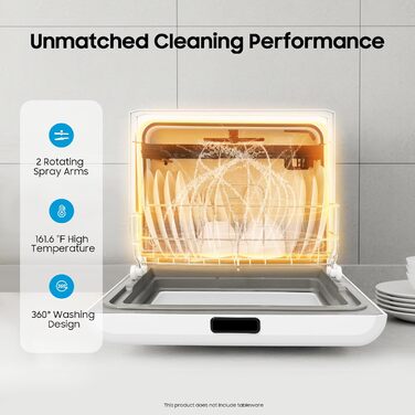 Посудомийна машина настільна 800W міні портативна з 4 режимами миття для офісу, кемпінгу, будинку