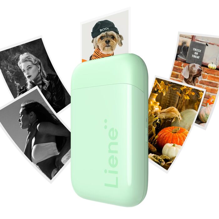 Liene Pearl K100 Міні-фотопринтер для смартфонів: миттєвий друк, Bluetooth 5.0, сумісний з iOS та Android, 5 листів Zink паперу в комплекті (білий)