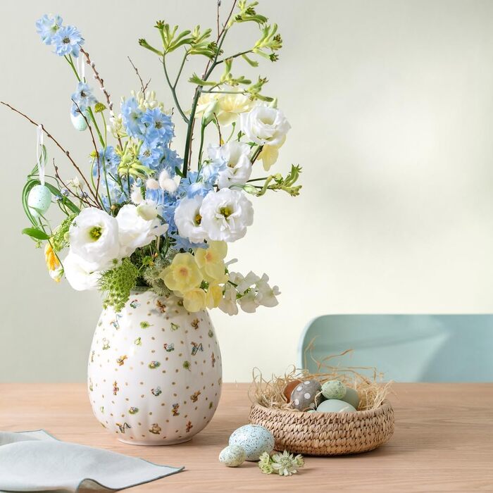 Ваза Villeroy & Boch Easter Delight Зелена, керамічна ваза для квітів, декор на Великдень, порцелянова ваза преміум-класу