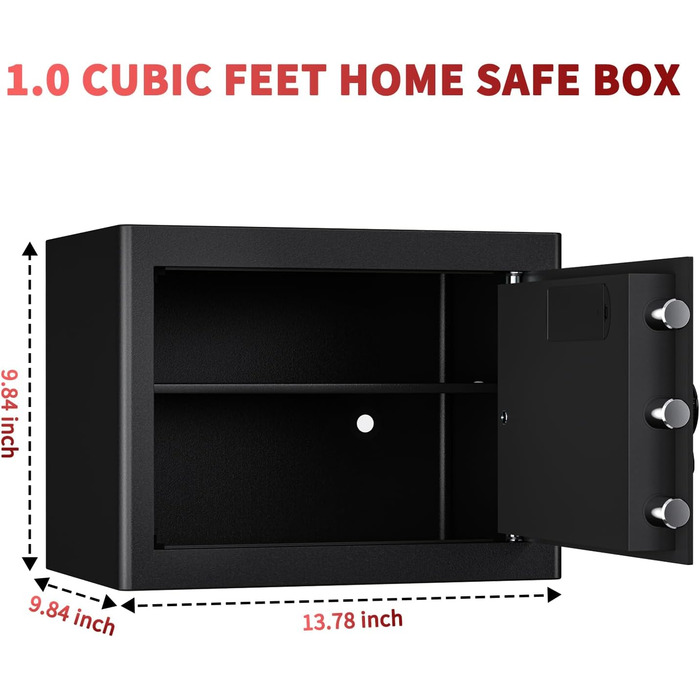 KABISAFE 25L сейф для дому: меблевий сейф з цифровим замком, полиця та сигналізація. Зберігайте цінні речі, гроші та документи безпечно.