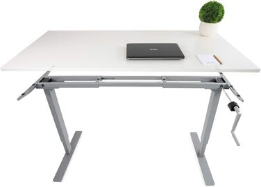 Регульований стіл Ergotopia Desktopia: ручне регулювання висоти, ширина під будь-яку стільницю (білий)