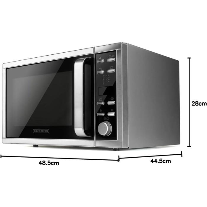 Мікрохвильова піч Black+Decker BXMZ901E з грилем і конвекцією, 25 л, сіра