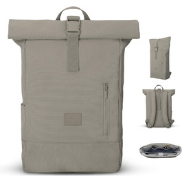 Рюкзак Johnny Urban Robin Medium сіро-бежевий 15 л, водостійкий, з відділенням для ноутбука, унісекс, для міста, університету, велосипеда, екологічний