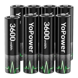 Набір з 8 акумуляторів AA 1.5V Lithium та зарядним пристроєм, 3600mWh