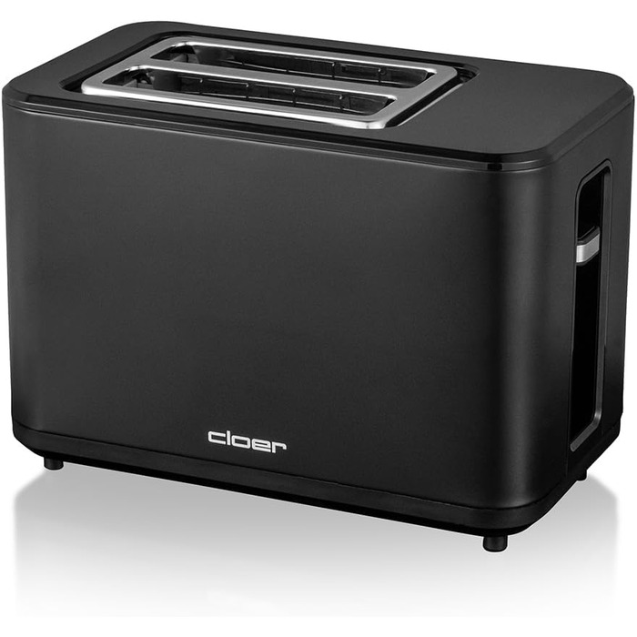 Тостер Cloer 3930 цифровий, 2 скибки, сенсорне керування, 750-900 Вт, таймер, функція розморожування та підігріву, насадка для булочок, 7 ступенів підсмаження, чорний