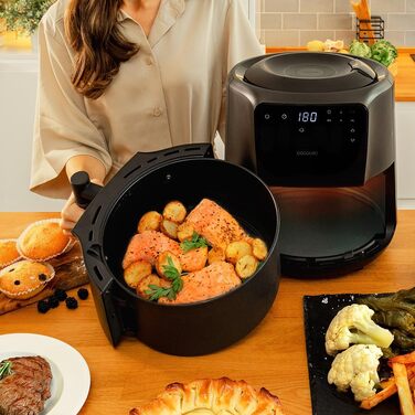 Фритюрниця Cecotec Cecofry Rain 5.5 л без олії з вбудованим спреєм, 7 режимів, 1550 Вт