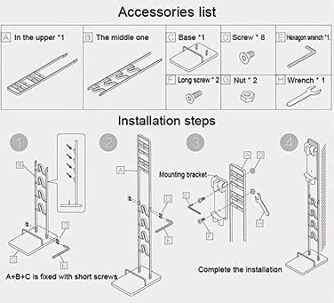 Стійка для бездротового пилососа Dyson V6/V7/V8/V10/V11/V12/V15, Gen5detect Slim - металева підлогова, без свердління, з тримачем для аксесуарів