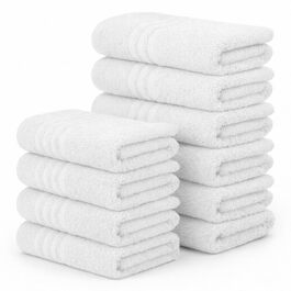 Набір рушників DecoHomeTextil 10 предметів (6 рушників 50x100 см, 4 рушники 70x140 см), білі, 100% бавовна, м'які та гігроскопічні