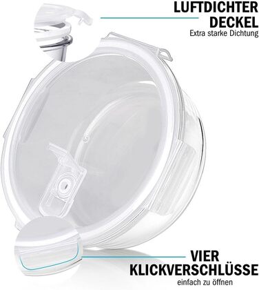 Скляні контейнери для їжі Igluu Meal Prep (набір 5 шт. + запасна кришка), круглі, 840 мл
