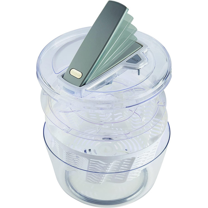 Сушарка для салату Zyliss Swift Dry, 6 л, пластикова, біла, з чашею, технологія Aquavent