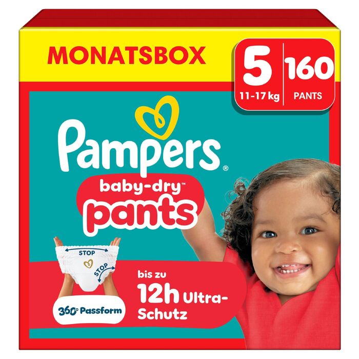 Підгузки-трусики Pampers Baby-Dry розмір 5 (11-17 кг), 160 шт, місячний запас