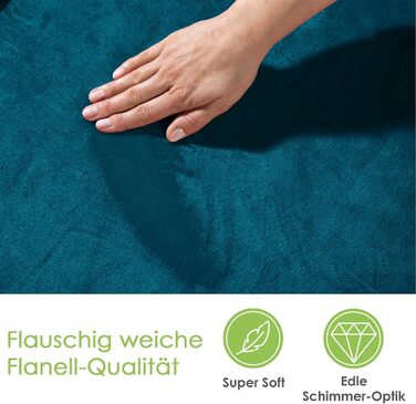 Плед флісовий Heimtexland Super Soft XXL 220x240 см, фланель, теплий, без ворсу, сертифікат OEKO-TEX, темно-петрольний смарагдовий