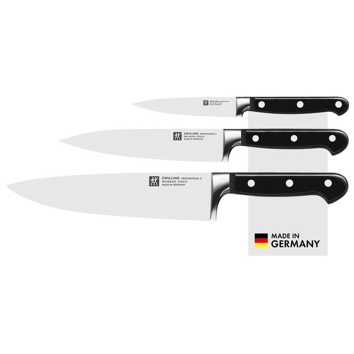 Набір кухонних ножів ZWILLING Professional S, 3 предмети (10 см, 16 см, 20 см), Made in Germany