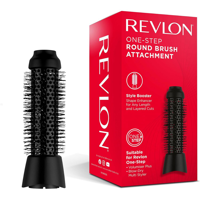 Насадка-щітка Revlon One-Step, кругла, чорна, для укладки волосся