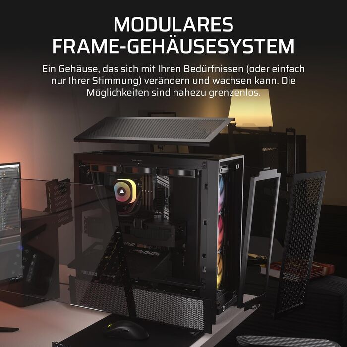 Корпус для ПК CORSAIR 4000D RS ARGB Mid-Tower ATX, високий повітряний потік, 3 встановлені ARGB вентилятори, сумісність з ASUS BTF, MSI Project Zero, Gigabyte Project Stealth, чорний
