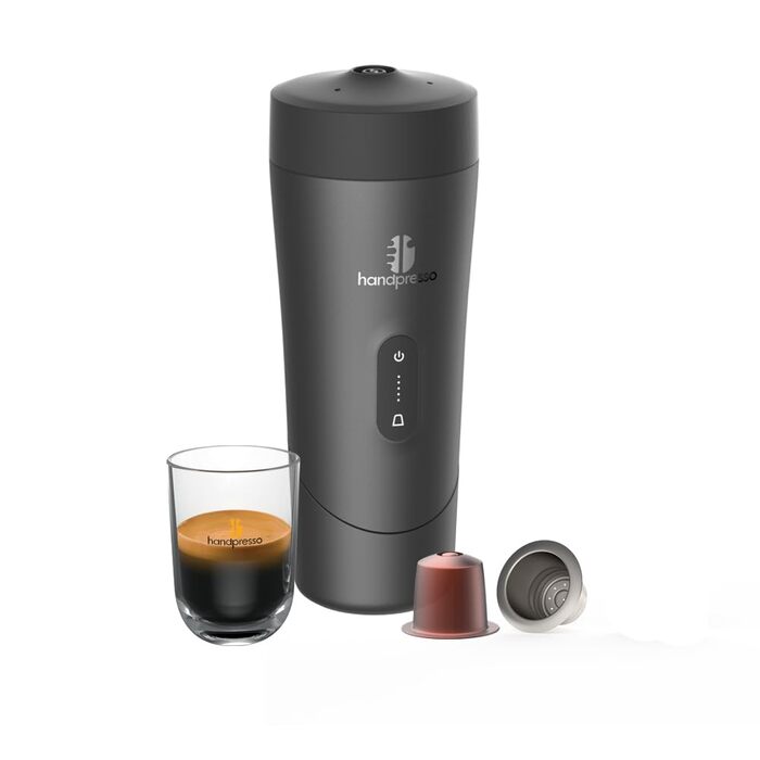 Handpresso Auto: портативна кавомашина для автомобіля, вана та кемпінгу | Espresso & Lungo | USB-C | для капсул та наповнення