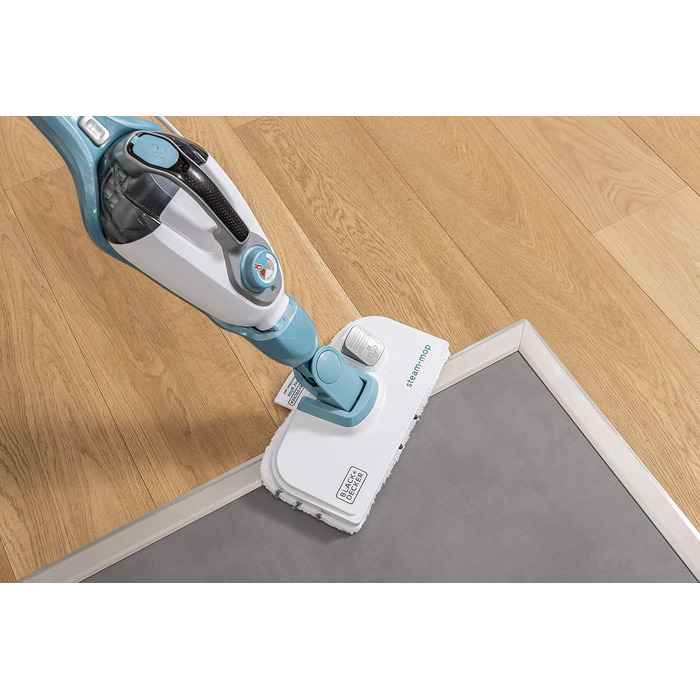 Парова швабра Black+Decker STEAMITT 13-в-1 з ручним пароочисником, рукавичкою, 12 насадками, 1300 Вт, резервуар 500 мл, нагрів 15 сек
