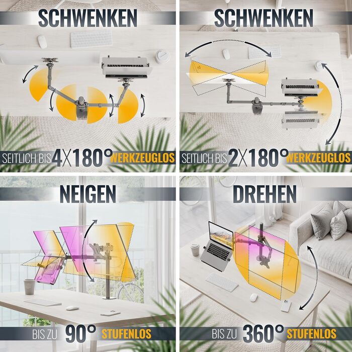 Кріплення для монітора RICOO TS2711: тримач для екрану 13-30 дюймів, VESA 75/100, для комп'ютерного столу