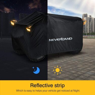 Чохол для квадроцикла XXXL NEVERLAND, водонепроникний, UV-захист, з фосфоресценцією, 256x110x120 см, чорний