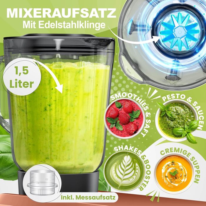 Кухонна машина 3в1 KESSER з м'ясорубкою та міксером, 1500Вт, чаша 5.5л, планетарний міксер для випічки та готування, мідний колір