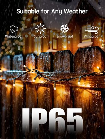 Світлодіодна гірлянда для вулиці 30м, 300 LED вогників для новорічного та різдвяного декору (Теплий білий/Кольорова)