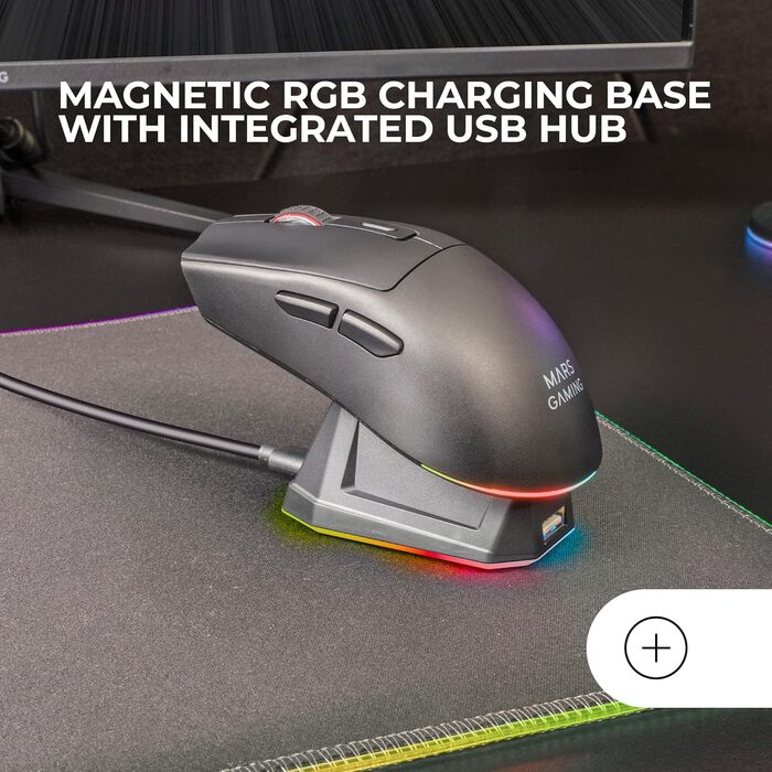 Бездротова ігрова миша Mars Gaming MMT3 RGB Flow, ультралегка 79г, 3200 DPI, біла
