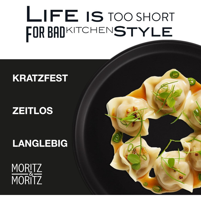 Набір посуду Moritz & Moritz NORDIC на 6 осіб (18 предметів) - чорний керамічний посуд, скандинавський дизайн, міцний набір тарілок для дому та гостей