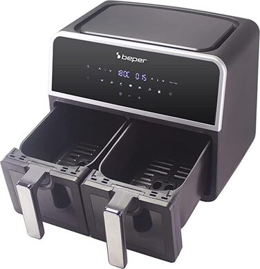 Аерофритюрниця BEPER P101FRI090 з двома камерами, 9 л (4,5 л на кошик), 7 програм