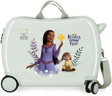 Дитяча валіза Disney Wishes Come True, рожева, 50×38×20 см, ABS, кодовий замок, 34 л, 1,8 кг, 2 колеса, ручна поклажа