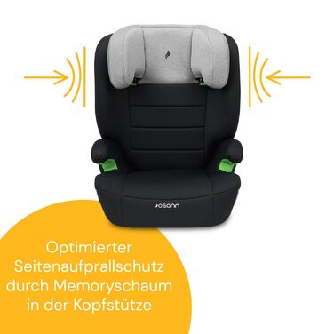 Дитяче автокрісло Osann Musca i-Size 100-150 см без Isofix, сіра меланж, з підлокітниками та спинкою