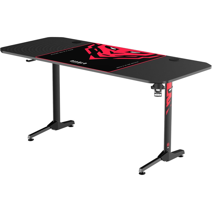 Ігровий стіл Diablo X-Mate 160x75x75 см: карбонова стільниця, підставка для навушників, тримач для напоїв