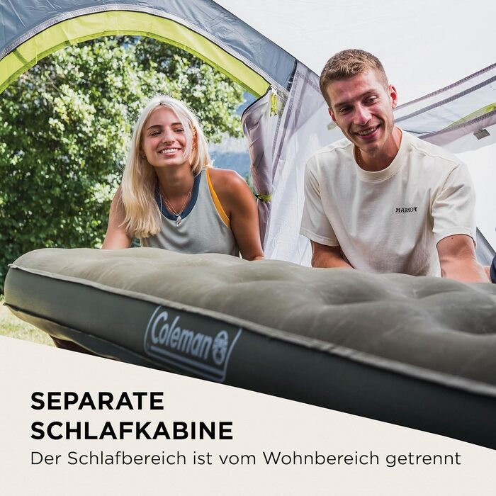 Намет Coleman Darwin 3 Plus для 2-4 осіб, купольний, легкий і компактний, 100% водонепроникний, пришита підлога, для кемпінгу та туризму, швидке встановлення, сірий
