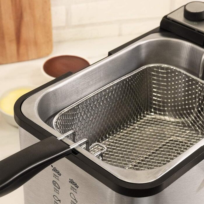 Електрофритюрниця Cecotec CleanFry Infinity 3 л з нержавіючої сталі, з фільтром OilCleaner, регулюванням температури до 190°C, чашею для посудомийної машини