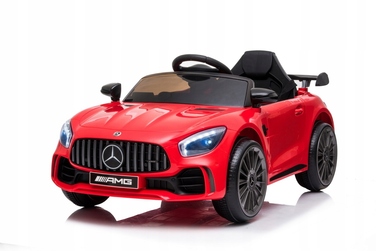 Дитячий електромобіль Mercedes GTR-S: м'які колеса EVA, шкіряне сидіння, пульт ДК, червоний