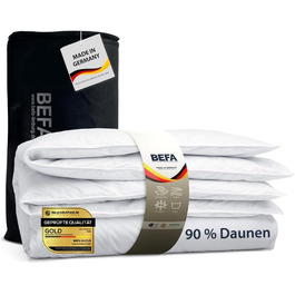 BEFA NATUR Daunendecke 'Ганцйар' 135x200 см: 90% пух, 10% перо, 624г, для алергіків, сертифікат DOWNPASS, Oeko-Tex® Клас 1, Made in Germany