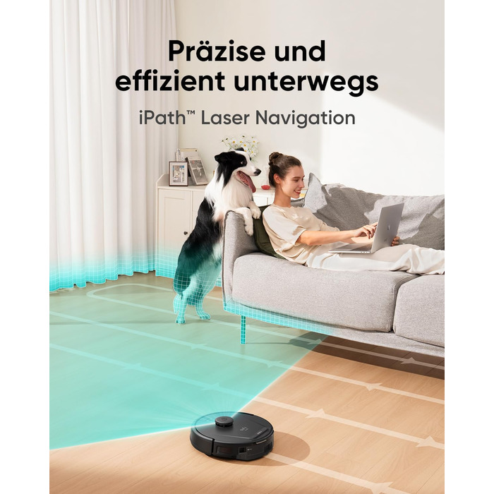 Робот-пилосос eufy L60 з потужністю 5000 Па, лазерна навігація, додаткова керованість, для глибокого очищення підлоги, ідеальний для шерсті, килимів і твердих покриттів