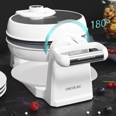 Вафельниця Cecotec Fun Gofrestone з антипригарним покриттям RockStone, 3 змінними панелями (вафлі, салони, мафіни), 700 Вт, можливість повороту