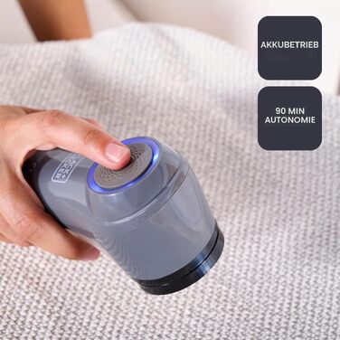 Акумуляторна машинка для видалення ковтунів BLACK+DECKER, бездротова з USB-зарядкою, 90 хв роботи