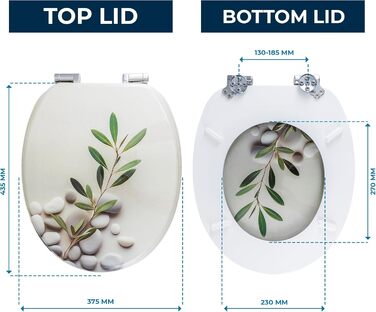 Антибактеріальна туалетна кришка Benkstein Premium, овал, біла, дюропласт, з мікроліфтом і швидким зніманням, сидіння для унітазу з нержавіючої сталі